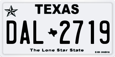 TX license plate DAL2719