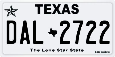 TX license plate DAL2722