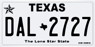 TX license plate DAL2727