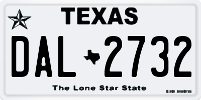 TX license plate DAL2732