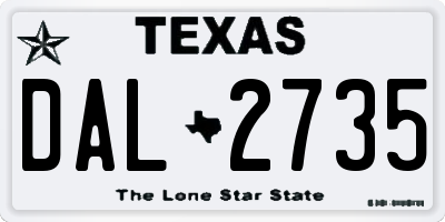 TX license plate DAL2735