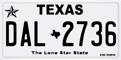 TX license plate DAL2736