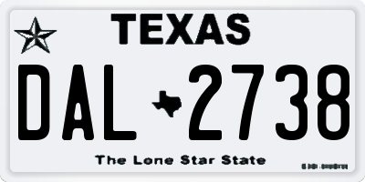 TX license plate DAL2738