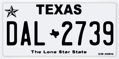 TX license plate DAL2739