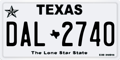 TX license plate DAL2740