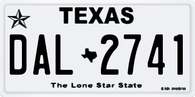 TX license plate DAL2741