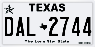 TX license plate DAL2744