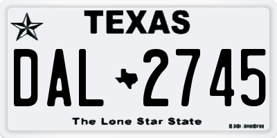 TX license plate DAL2745