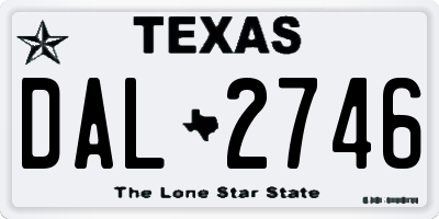 TX license plate DAL2746