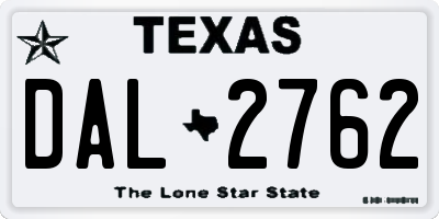 TX license plate DAL2762