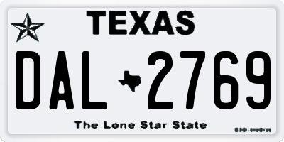 TX license plate DAL2769