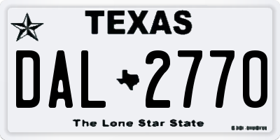TX license plate DAL2770