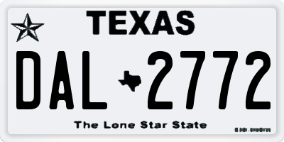 TX license plate DAL2772