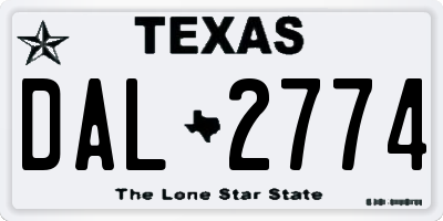 TX license plate DAL2774