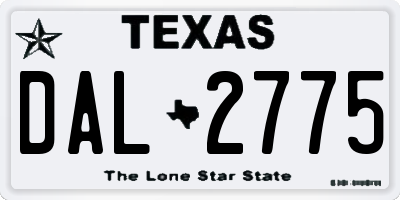 TX license plate DAL2775