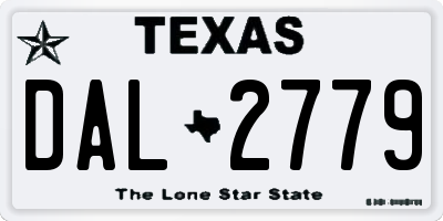 TX license plate DAL2779