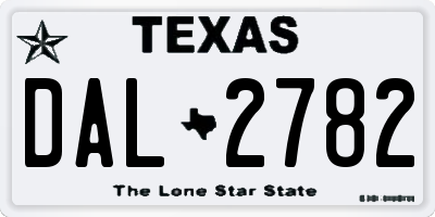 TX license plate DAL2782