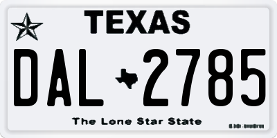 TX license plate DAL2785