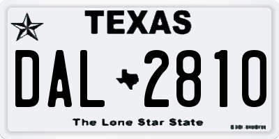 TX license plate DAL2810
