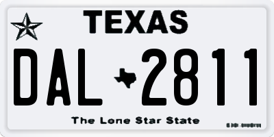 TX license plate DAL2811