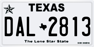 TX license plate DAL2813