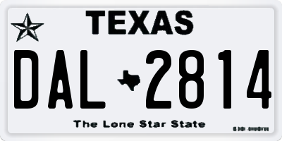 TX license plate DAL2814
