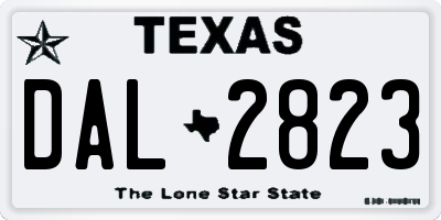 TX license plate DAL2823