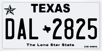 TX license plate DAL2825