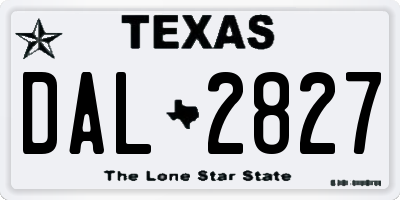 TX license plate DAL2827