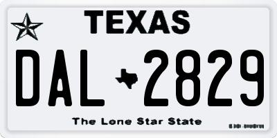 TX license plate DAL2829