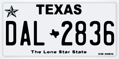 TX license plate DAL2836