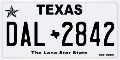 TX license plate DAL2842