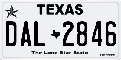 TX license plate DAL2846
