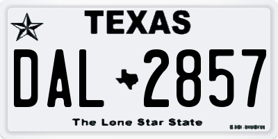 TX license plate DAL2857