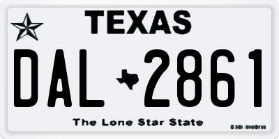 TX license plate DAL2861