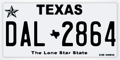 TX license plate DAL2864