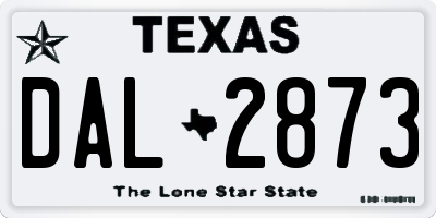 TX license plate DAL2873