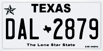 TX license plate DAL2879