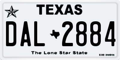 TX license plate DAL2884
