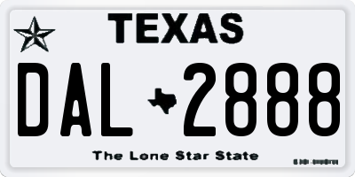 TX license plate DAL2888
