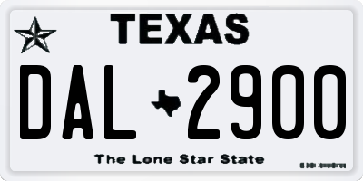 TX license plate DAL2900