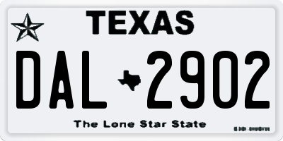 TX license plate DAL2902
