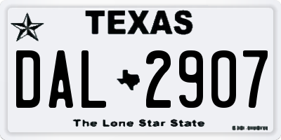TX license plate DAL2907