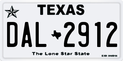 TX license plate DAL2912
