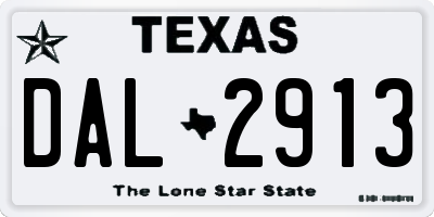 TX license plate DAL2913