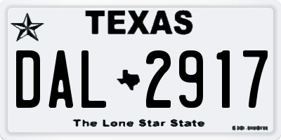 TX license plate DAL2917