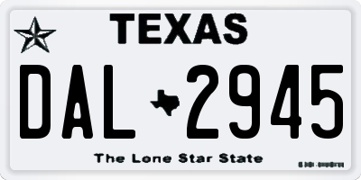 TX license plate DAL2945