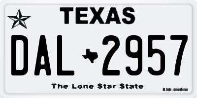 TX license plate DAL2957