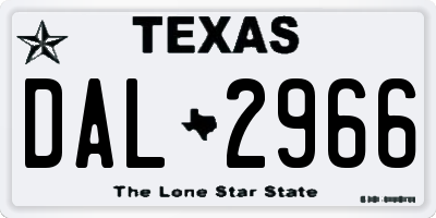 TX license plate DAL2966