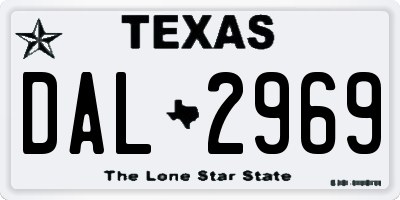 TX license plate DAL2969